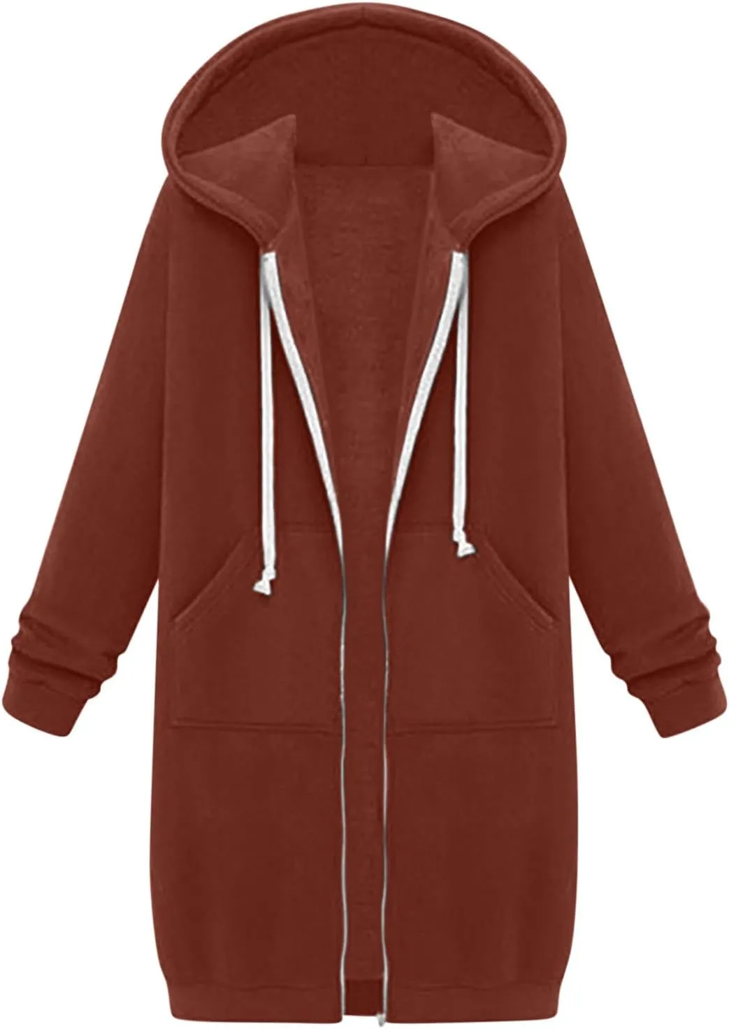LRMQS Womens Casual Long Sweatshirt Hoodies with Pocket Drawstring Loose Jacket Coats 2023 Fashion Trendy Hoodie Clothing