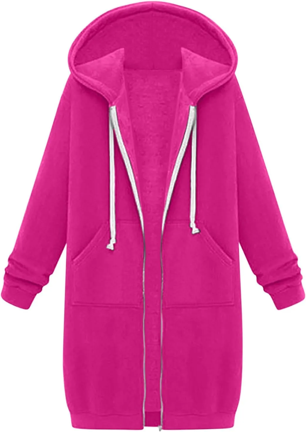 LRMQS Womens Casual Long Sweatshirt Hoodies with Pocket Drawstring Loose Jacket Coats 2023 Fashion Trendy Hoodie Clothing