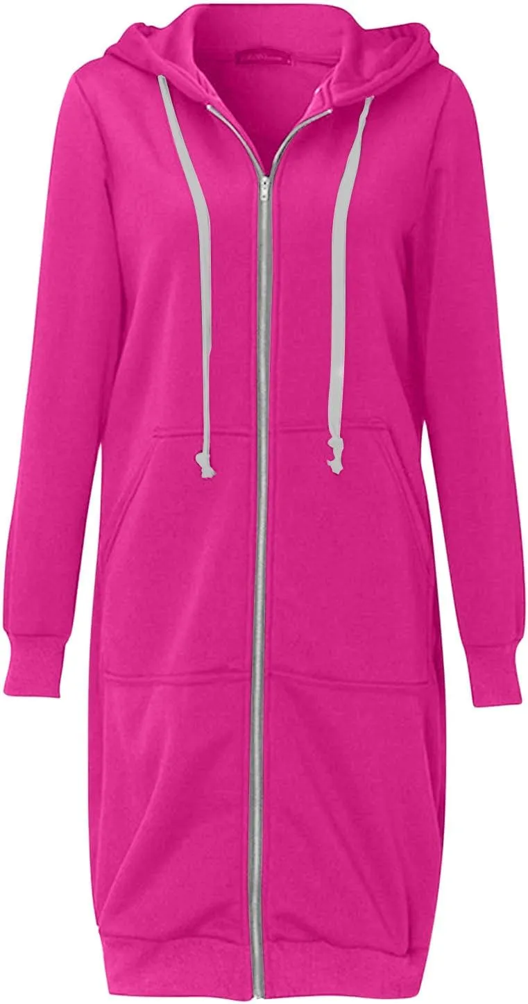 LRMQS Womens Casual Long Sweatshirt Hoodies with Pocket Drawstring Loose Jacket Coats 2023 Fashion Trendy Hoodie Clothing