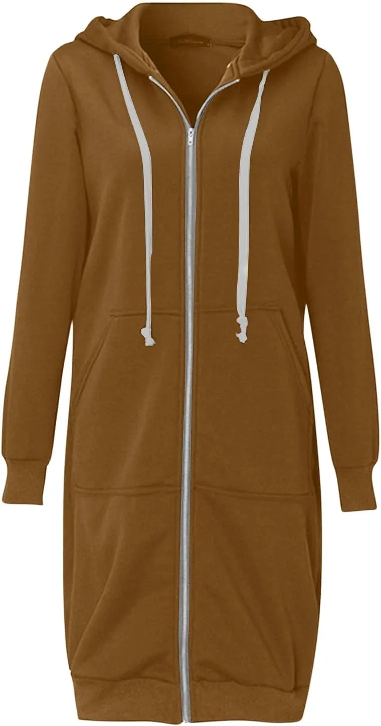 LRMQS Womens Casual Long Sweatshirt Hoodies with Pocket Drawstring Loose Jacket Coats 2023 Fashion Trendy Hoodie Clothing