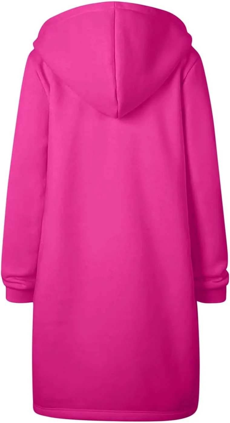 LRMQS Womens Casual Long Sweatshirt Hoodies with Pocket Drawstring Loose Jacket Coats 2023 Fashion Trendy Hoodie Clothing