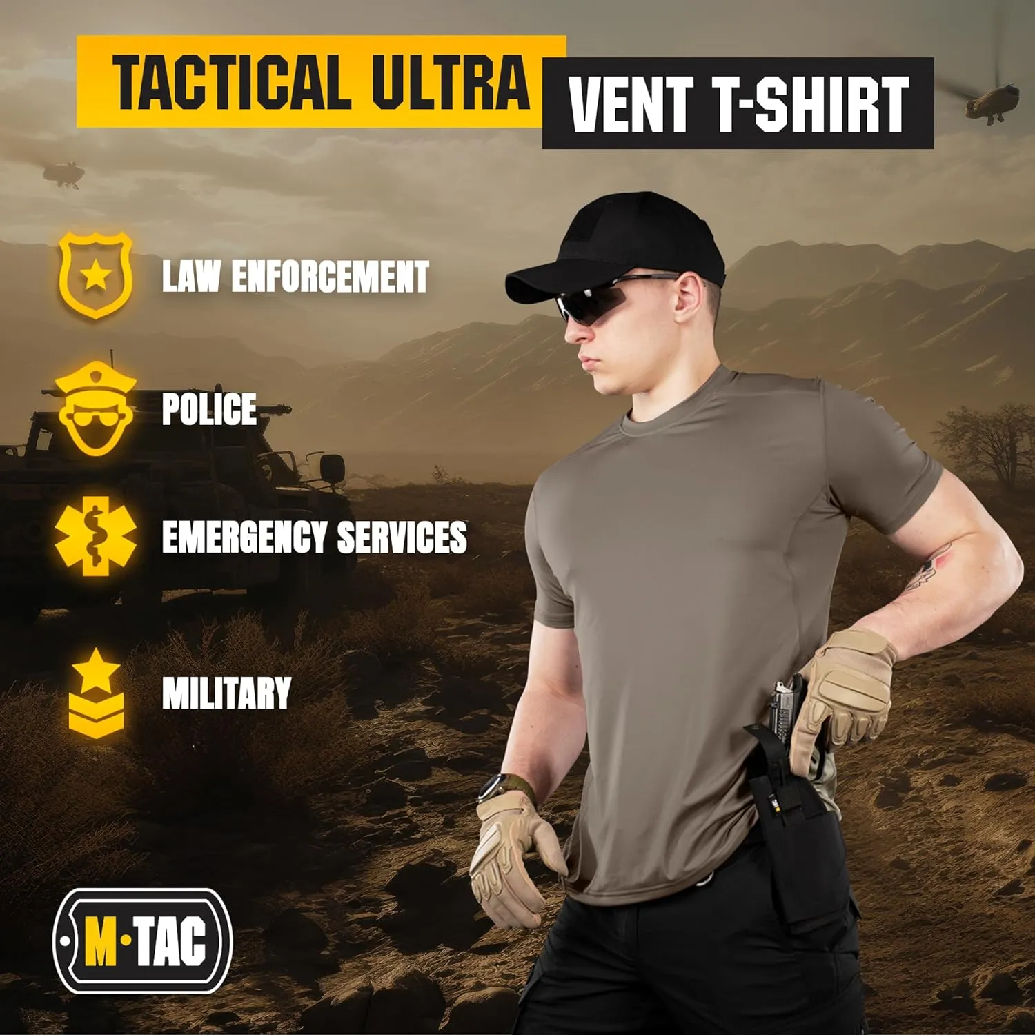 M-Tac Tactical Short Sleeve T-Shirt - Army Military Ultra Vent Men's Athletic Workout Gym Training T Shirt