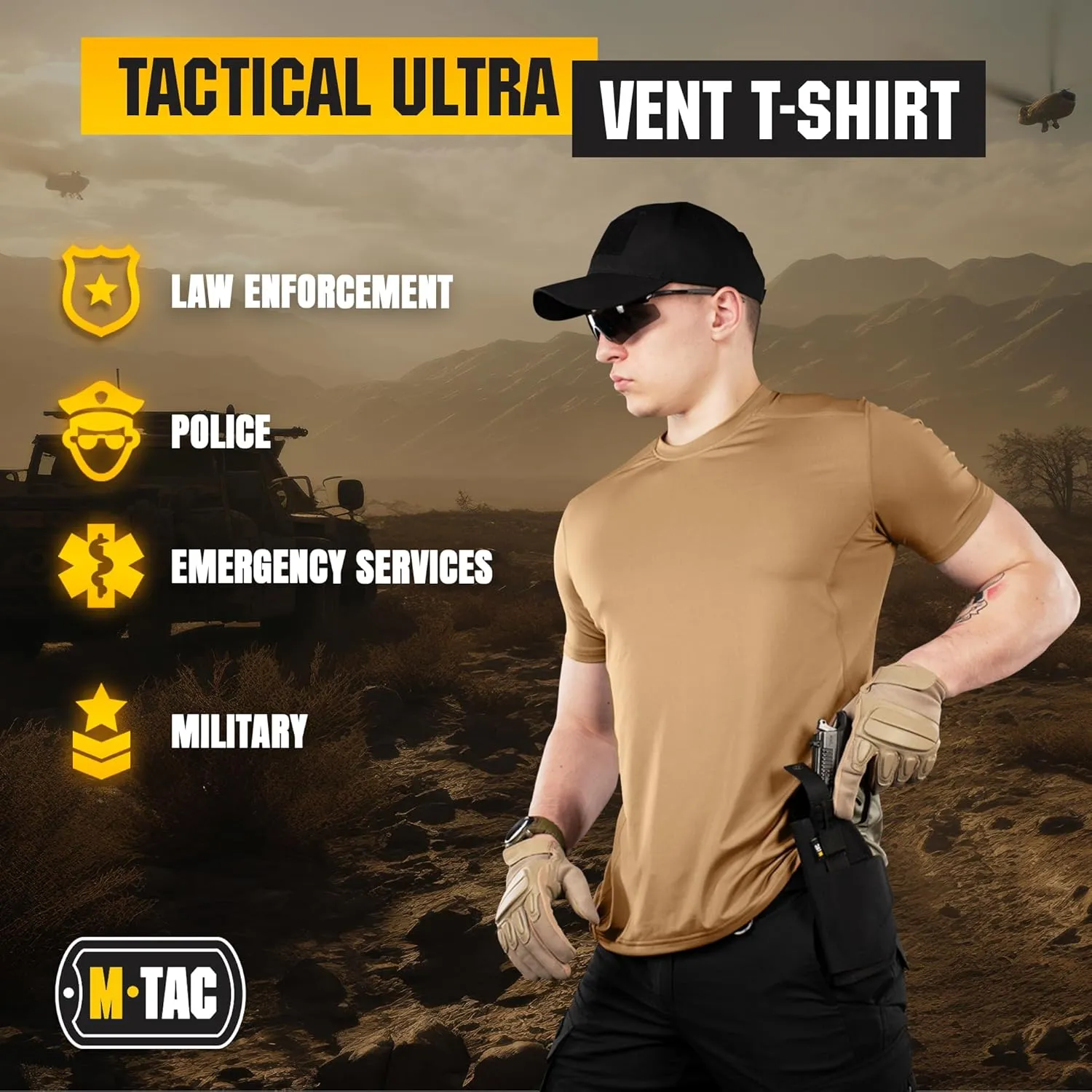 M-Tac Tactical Short Sleeve T-Shirt - Army Military Ultra Vent Men's Athletic Workout Gym Training T Shirt