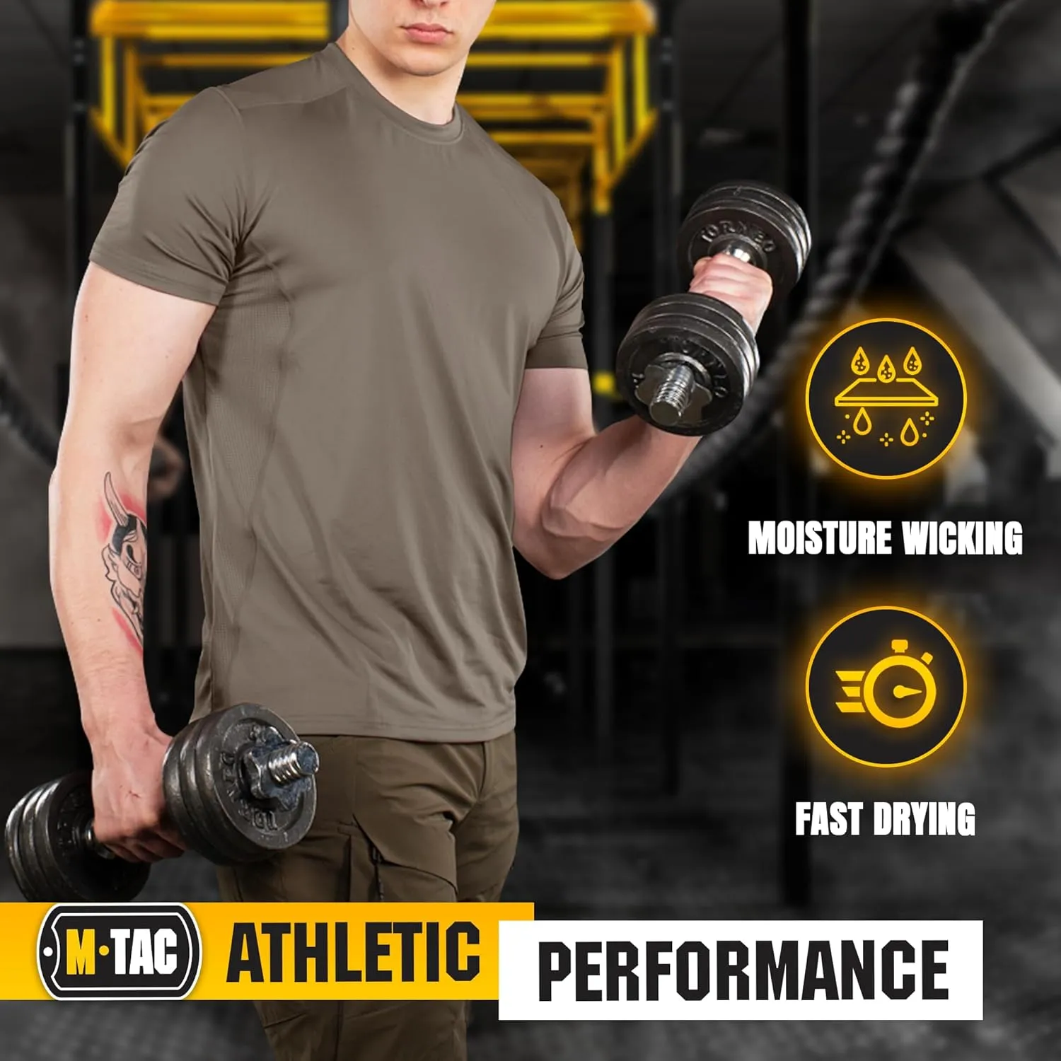 M-Tac Tactical Short Sleeve T-Shirt - Army Military Ultra Vent Men's Athletic Workout Gym Training T Shirt