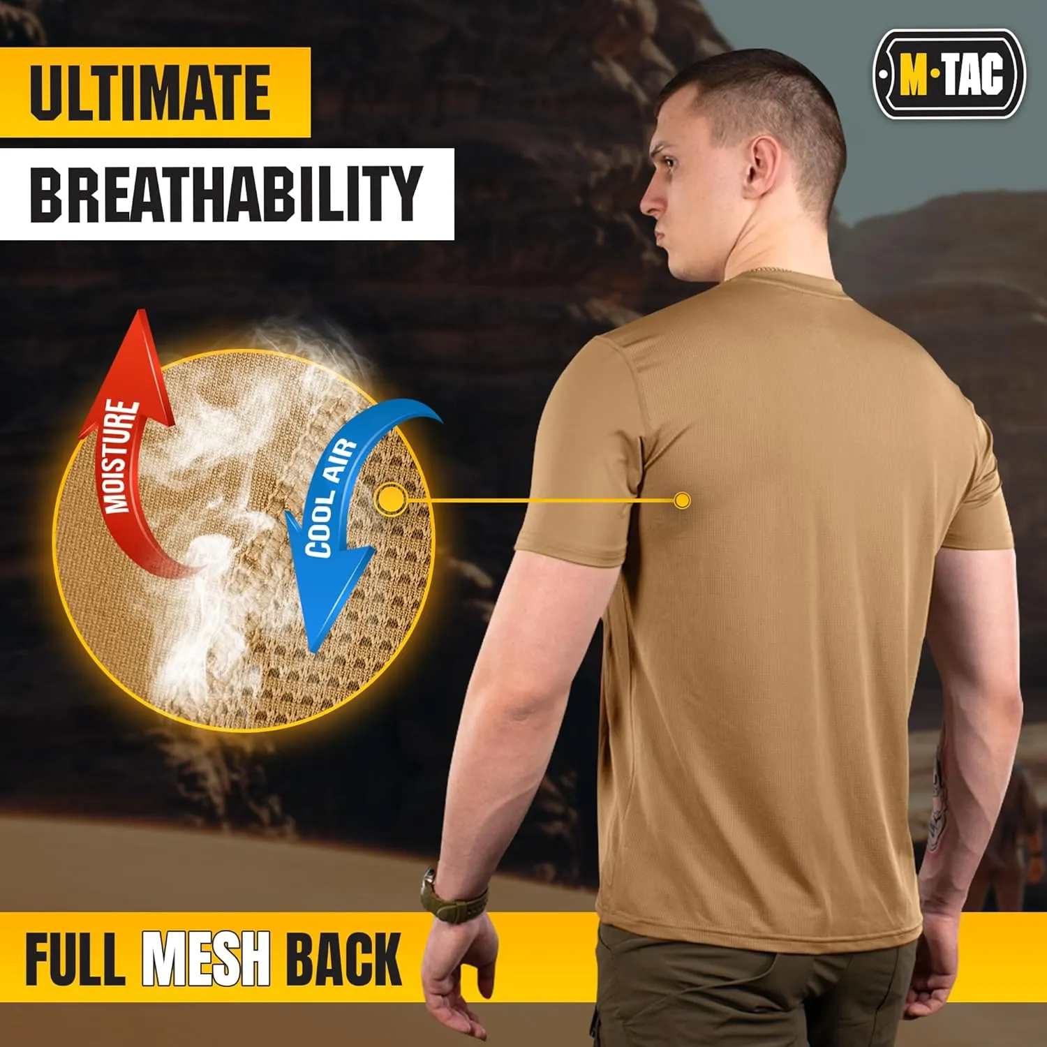 M-Tac Tactical Short Sleeve T-Shirt - Army Military Ultra Vent Men's Athletic Workout Gym Training T Shirt