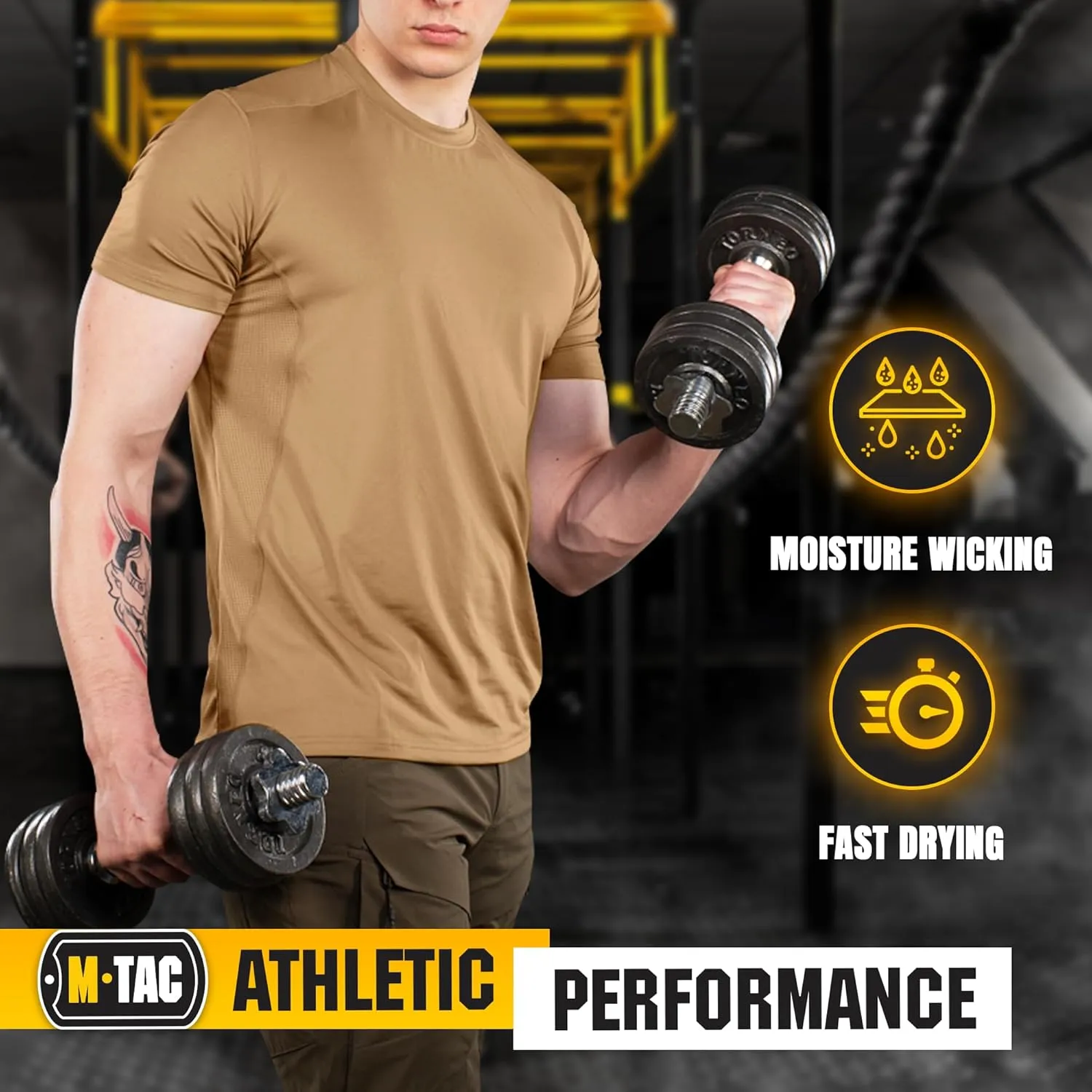 M-Tac Tactical Short Sleeve T-Shirt - Army Military Ultra Vent Men's Athletic Workout Gym Training T Shirt