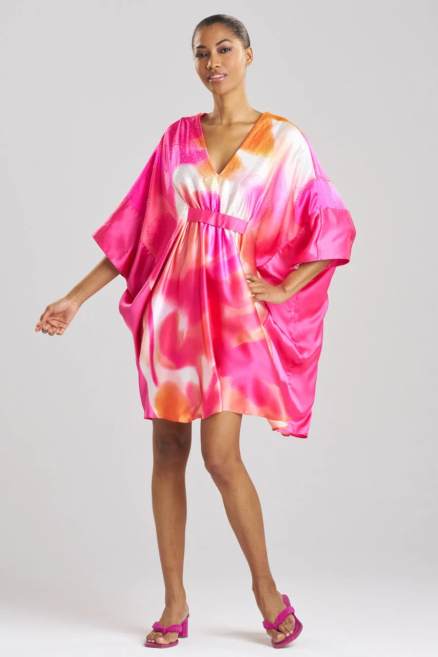 Malaga Embellished Short Silk Caftan