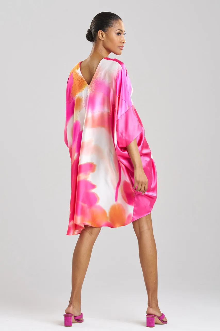 Malaga Embellished Short Silk Caftan