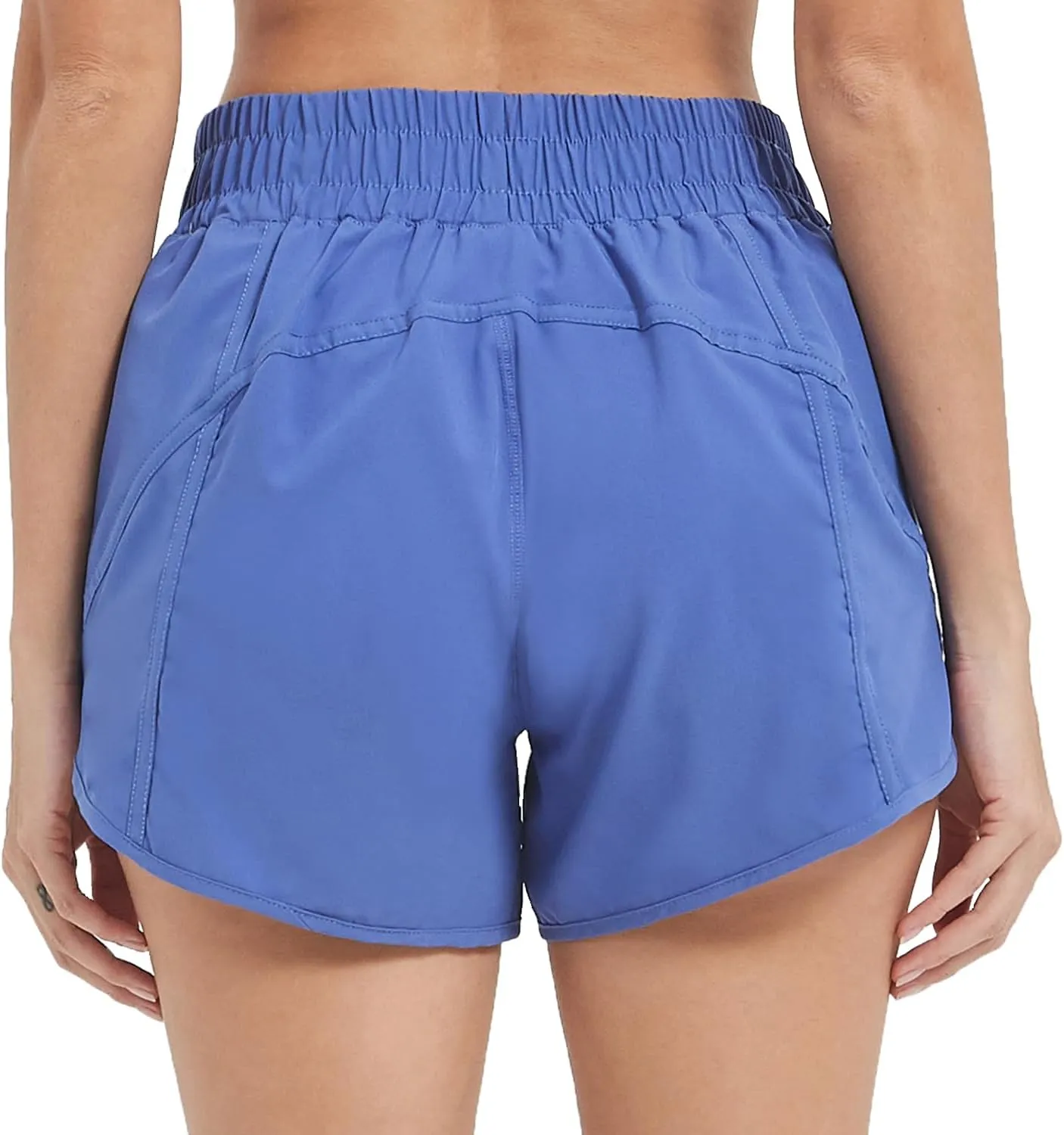 MCEDAR 4" Athletic Shorts for Women with Liner 2 in 1 Running Shorts Quick Dry Zipper Pocket Gym Workout Shorts