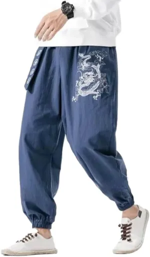 Men Chinese Style Harem Pants Sports Casual Trousers Streetwear Pants