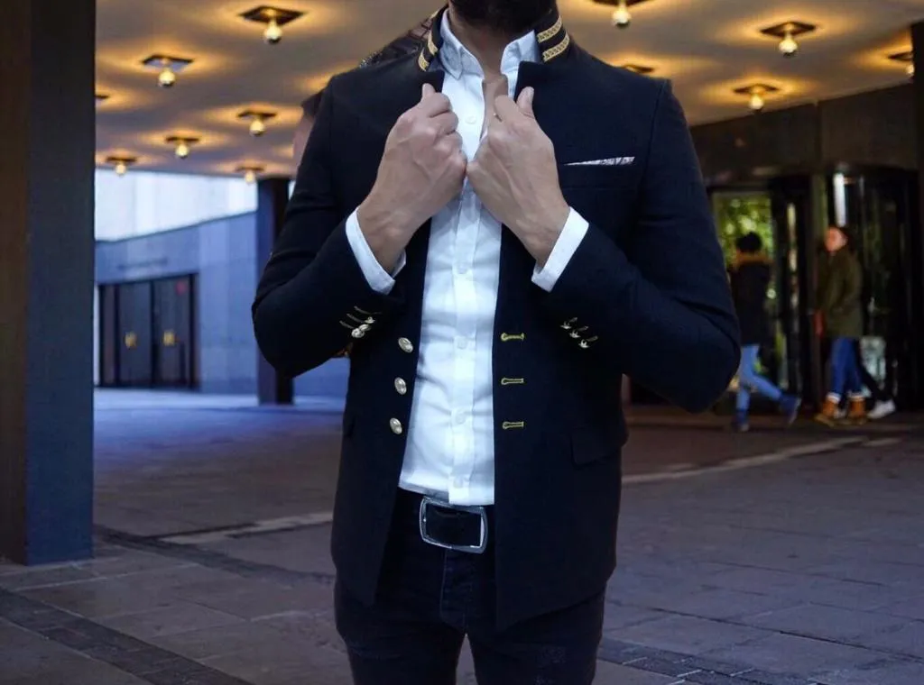 Men's Blazer Broidery Slim-fit European | B-133