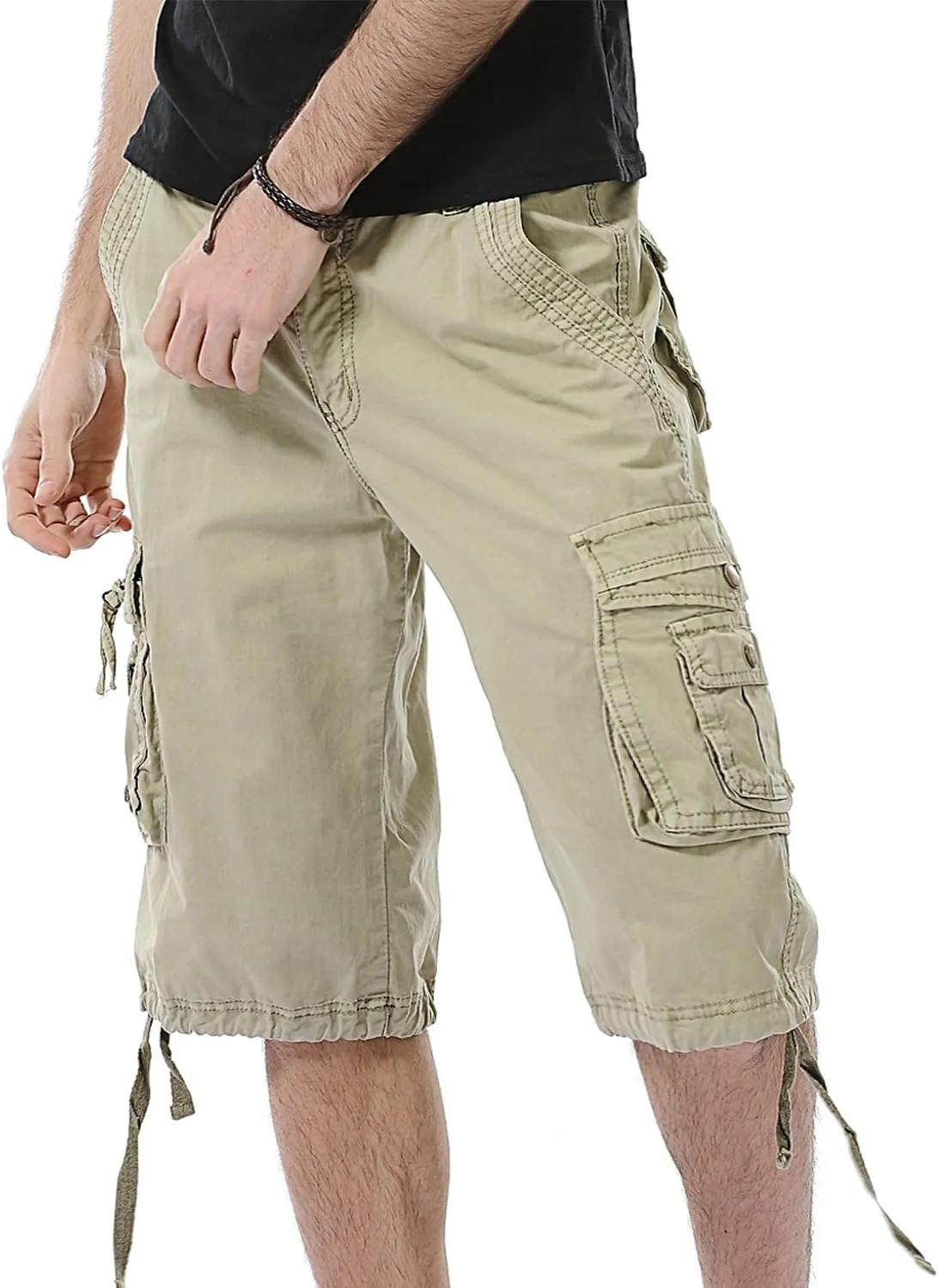 Men's Camo Cargo Shorts Relaxed Fit Multi-Pocket Outdoor Camouflage Cargo Shorts Cotton
