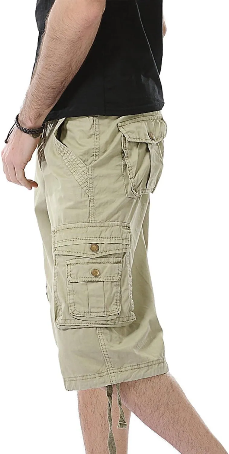 Men's Camo Cargo Shorts Relaxed Fit Multi-Pocket Outdoor Camouflage Cargo Shorts Cotton