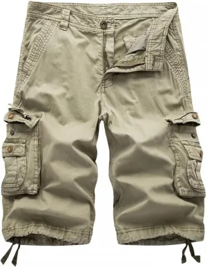 Men's Camo Cargo Shorts Relaxed Fit Multi-Pocket Outdoor Camouflage Cargo Shorts Cotton