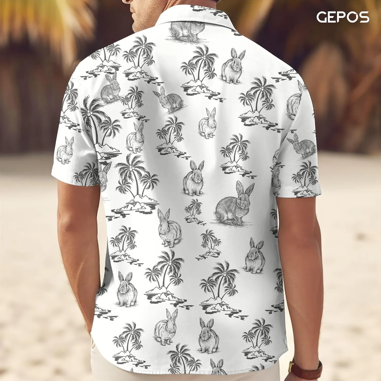 Men's Casual Hawaiian Shirt, Tropical Print Button Down Shirt for Men, Summer Short Sleeve, Gifts for Birthday