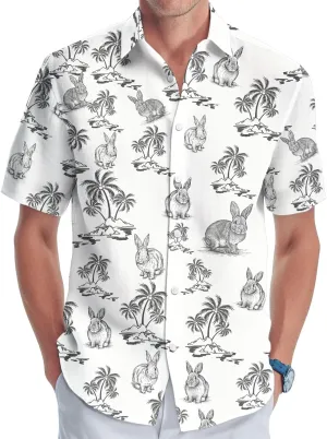 Men's Casual Hawaiian Shirt, Tropical Print Button Down Shirt for Men, Summer Short Sleeve, Gifts for Birthday