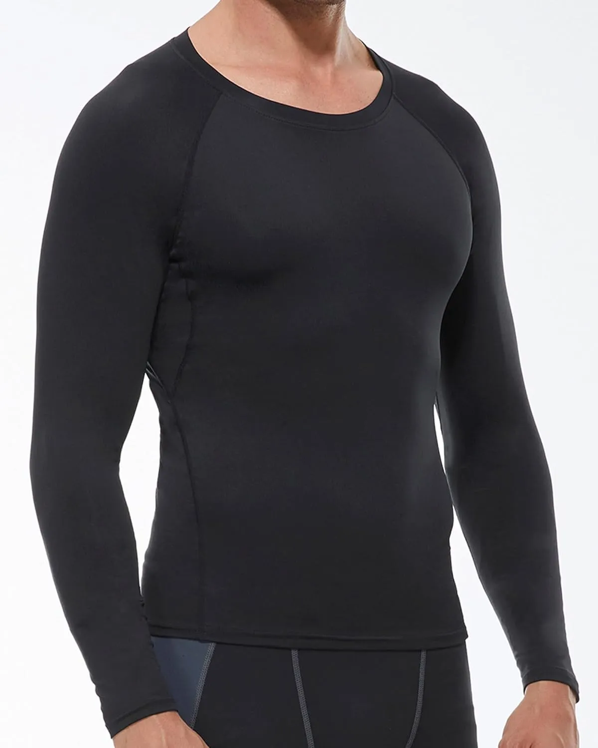 Men's Compression Shirt Long Sleeve Cool Dry Athletic Sports Baselayer Undershirts Running Workout Gym Top T-Shirt
