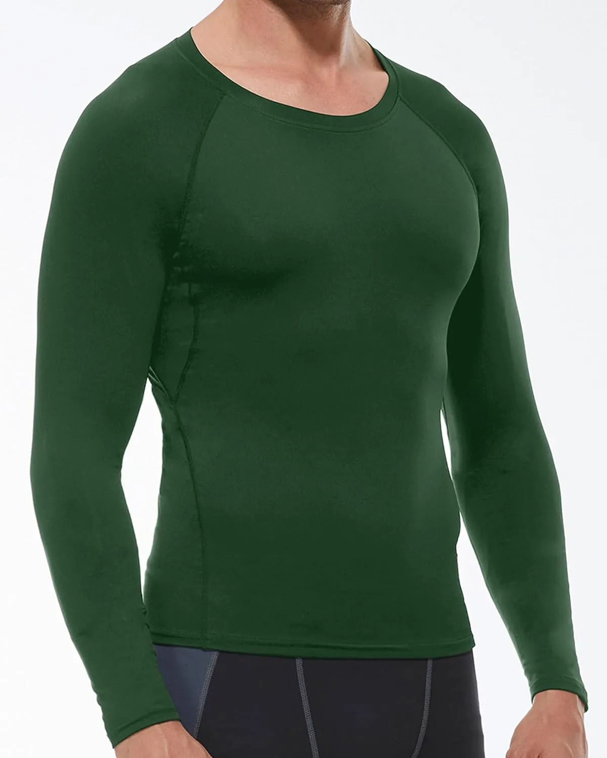 Men's Compression Shirt Long Sleeve Cool Dry Athletic Sports Baselayer Undershirts Running Workout Gym Top T-Shirt
