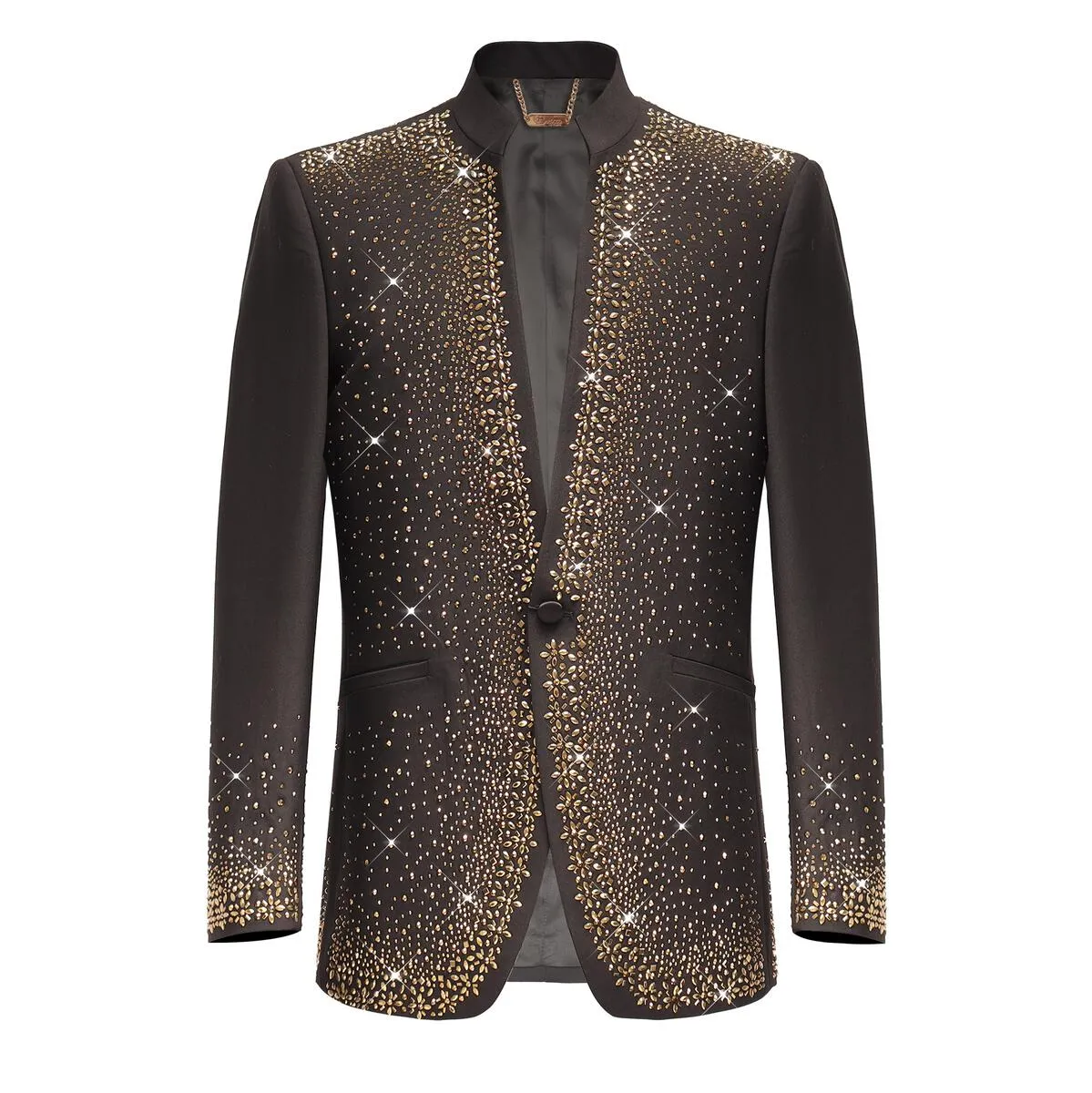 Men's Crystal Blazer European Fashion Band Collar | SB409
