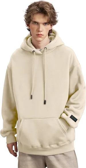 Mens Hoodie Heavyweight Fleece Hoodie Sweatshirt for Men Oversized Pullover Hoodie with Pocket Causal Sportswear