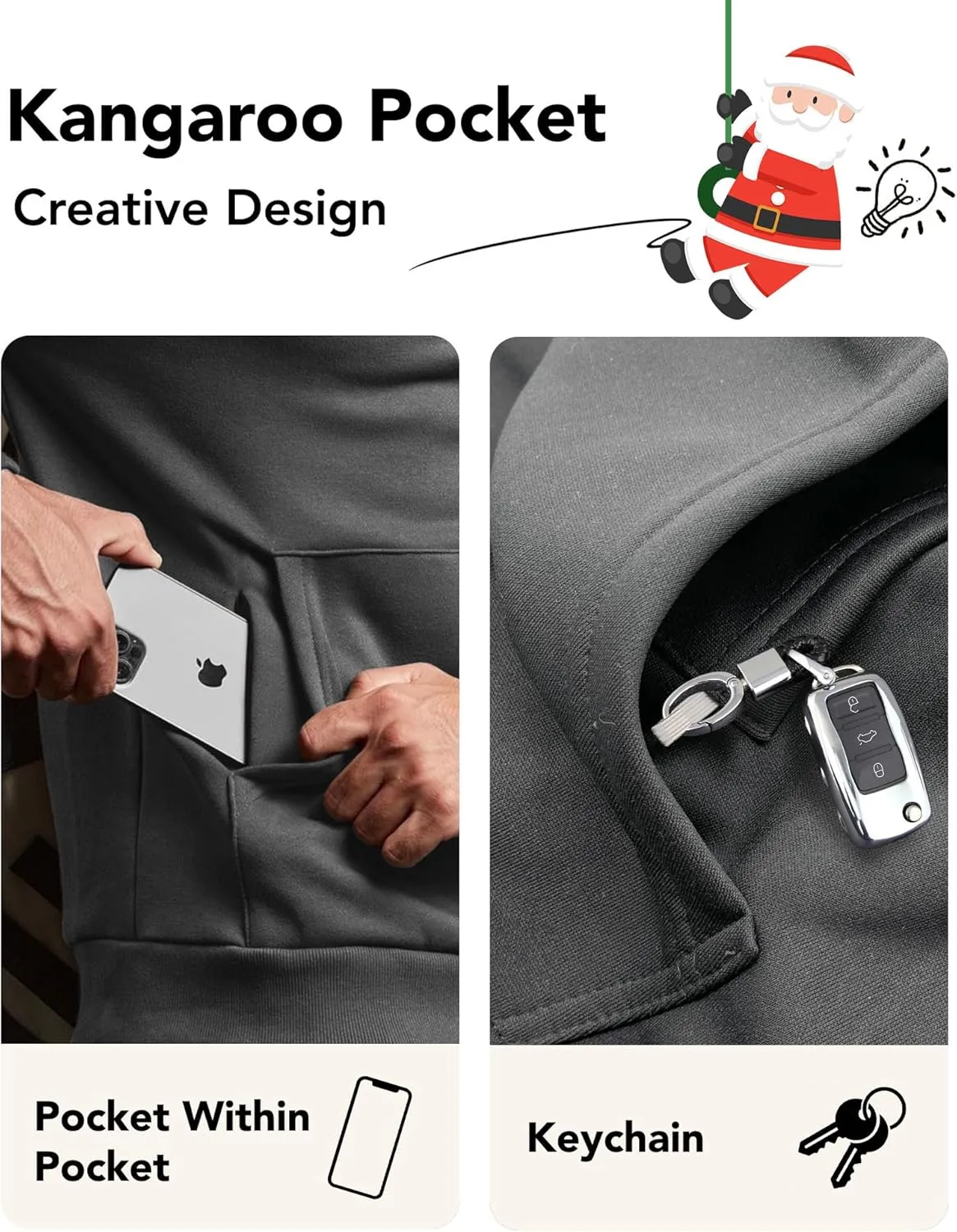 Mens Hoodie Heavyweight Fleece Hoodie Sweatshirt for Men Oversized Pullover Hoodie with Pocket Causal Sportswear