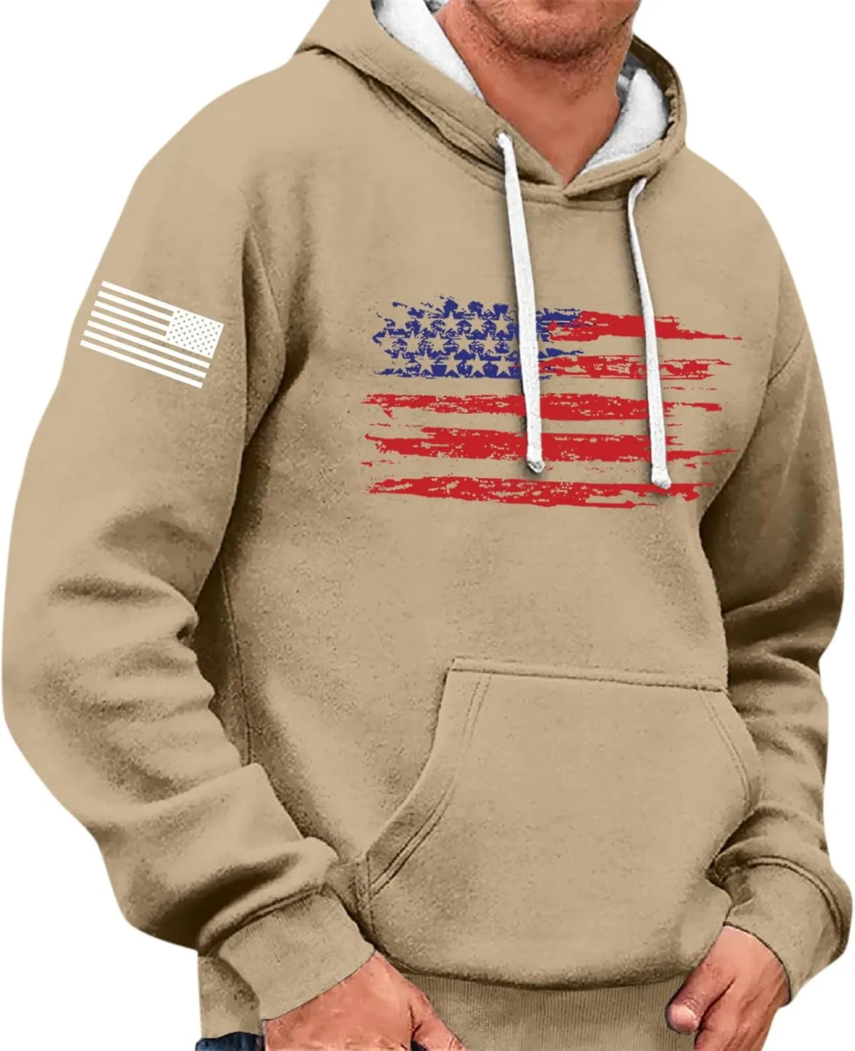 Mens Hoodies Sweatshirt For Fashion Padded Pockets Long Sleeve Graphic Casual Prints Drawstring Hoodies