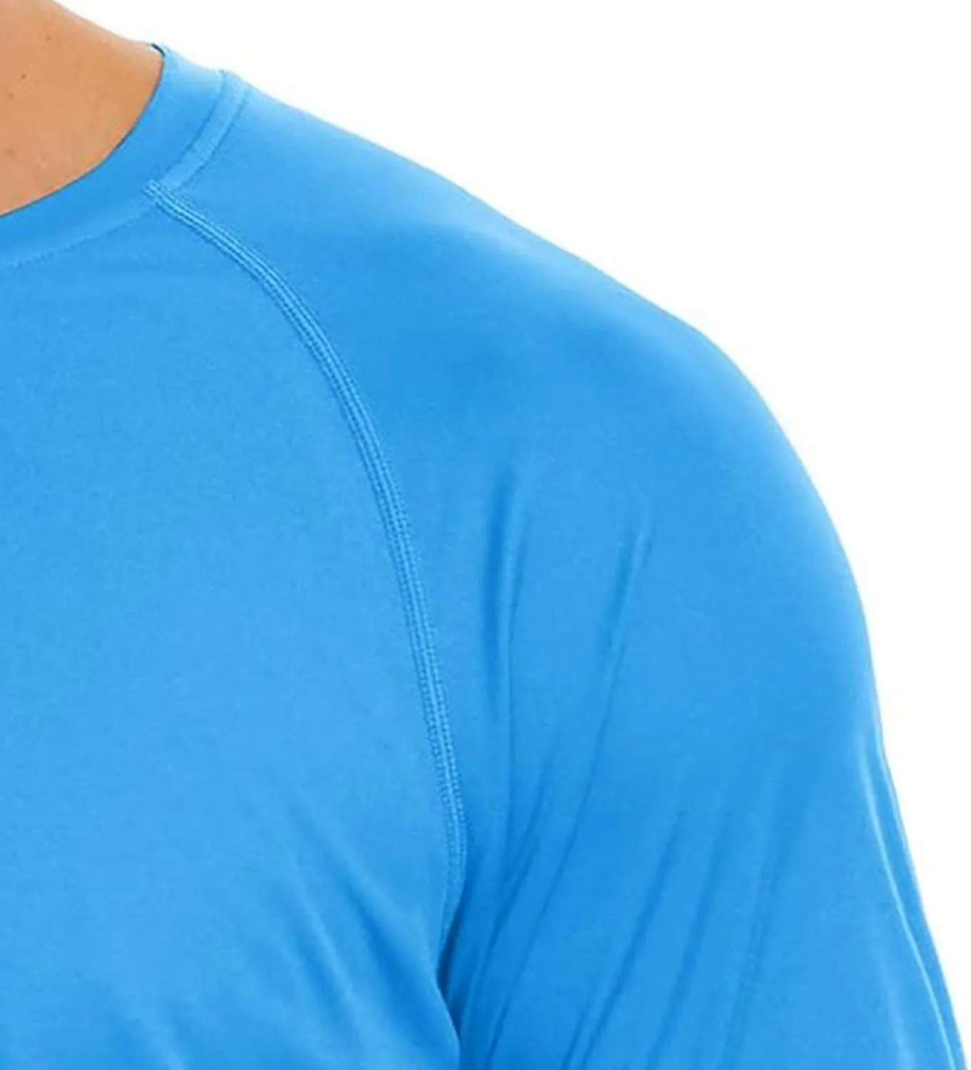 Men's Ice Silk Long Sleeve Shirts Quick Drying Breathable Undershirt Round Neck Sun Protection T-Shirt