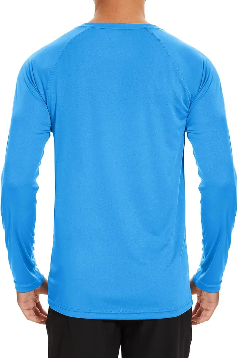 Men's Ice Silk Long Sleeve Shirts Quick Drying Breathable Undershirt Round Neck Sun Protection T-Shirt