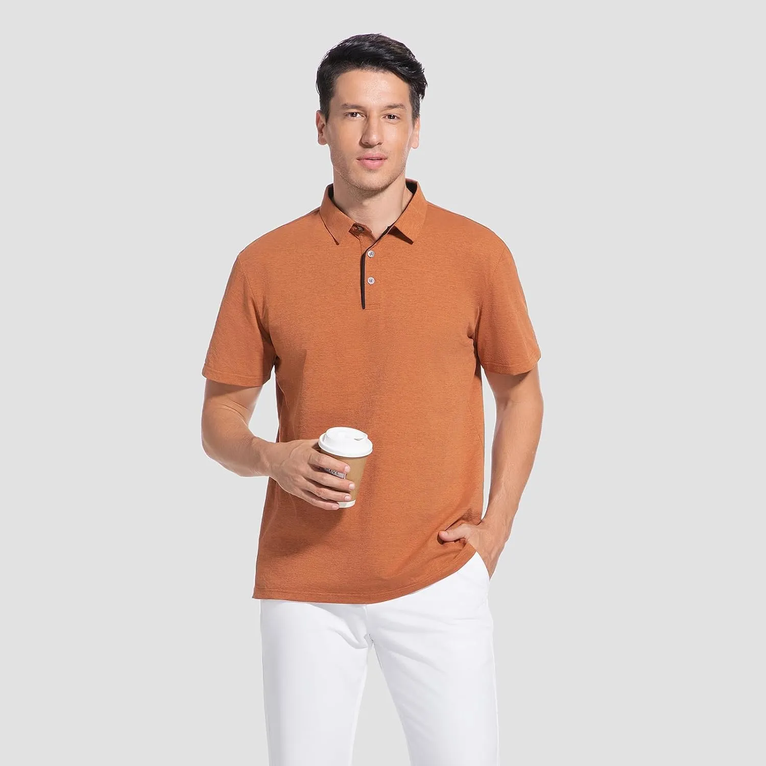 Men's Polo Shirt Short Sleeve,UPF Protection,Moisture Wicking Quick Dry Performance,Lightweight Sport Mens Golf Shirt