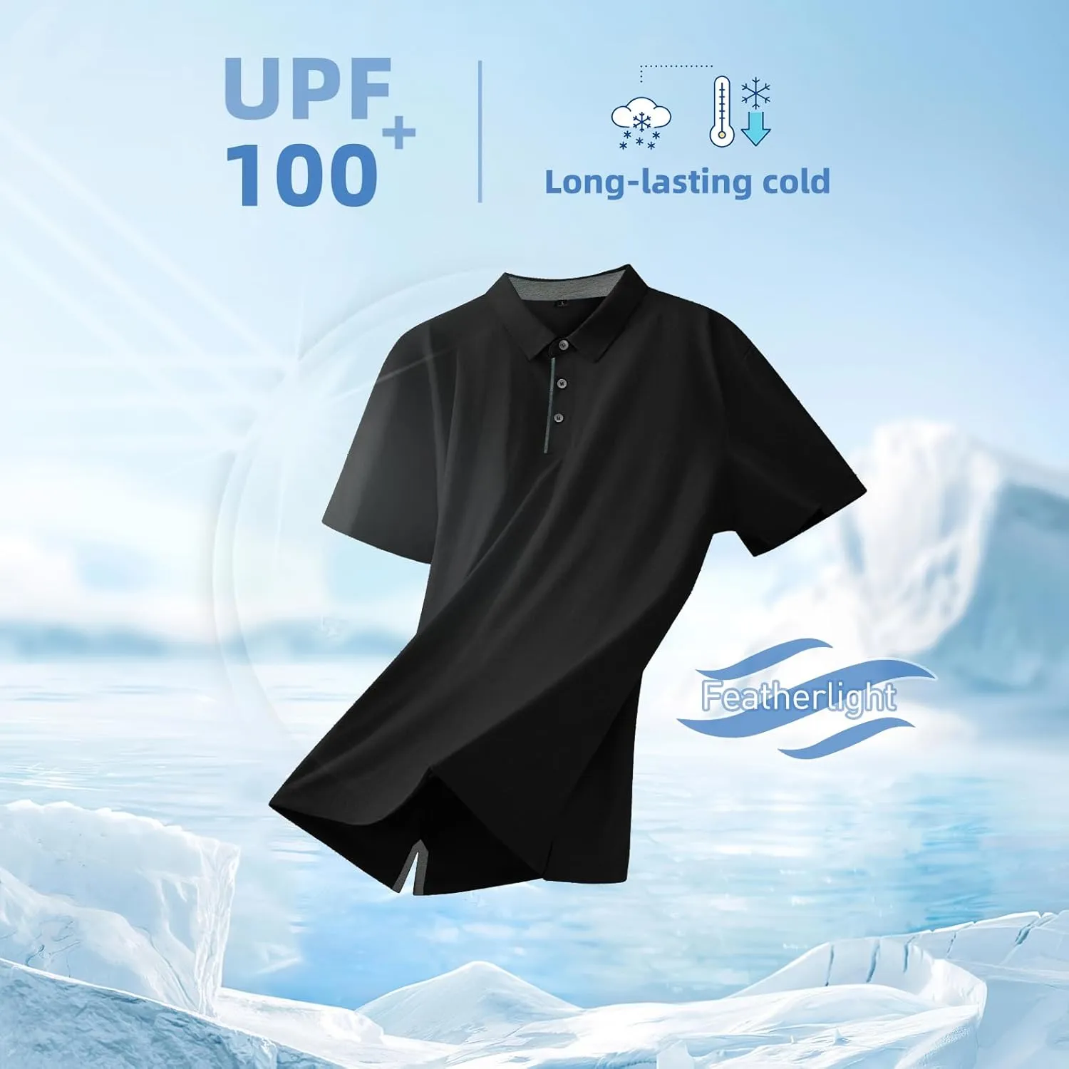 Men's Polo Shirt Short Sleeve,UPF Protection,Moisture Wicking Quick Dry Performance,Lightweight Sport Mens Golf Shirt