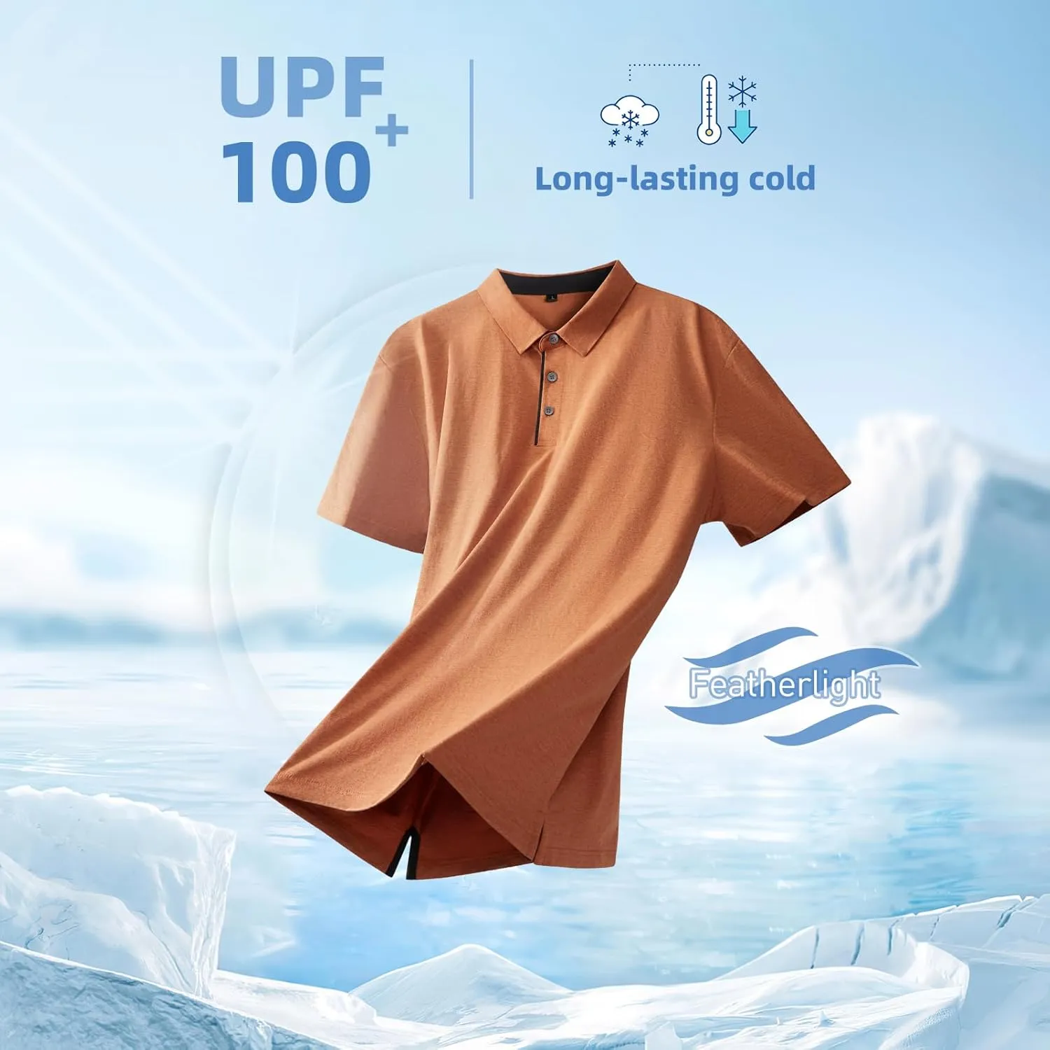 Men's Polo Shirt Short Sleeve,UPF Protection,Moisture Wicking Quick Dry Performance,Lightweight Sport Mens Golf Shirt