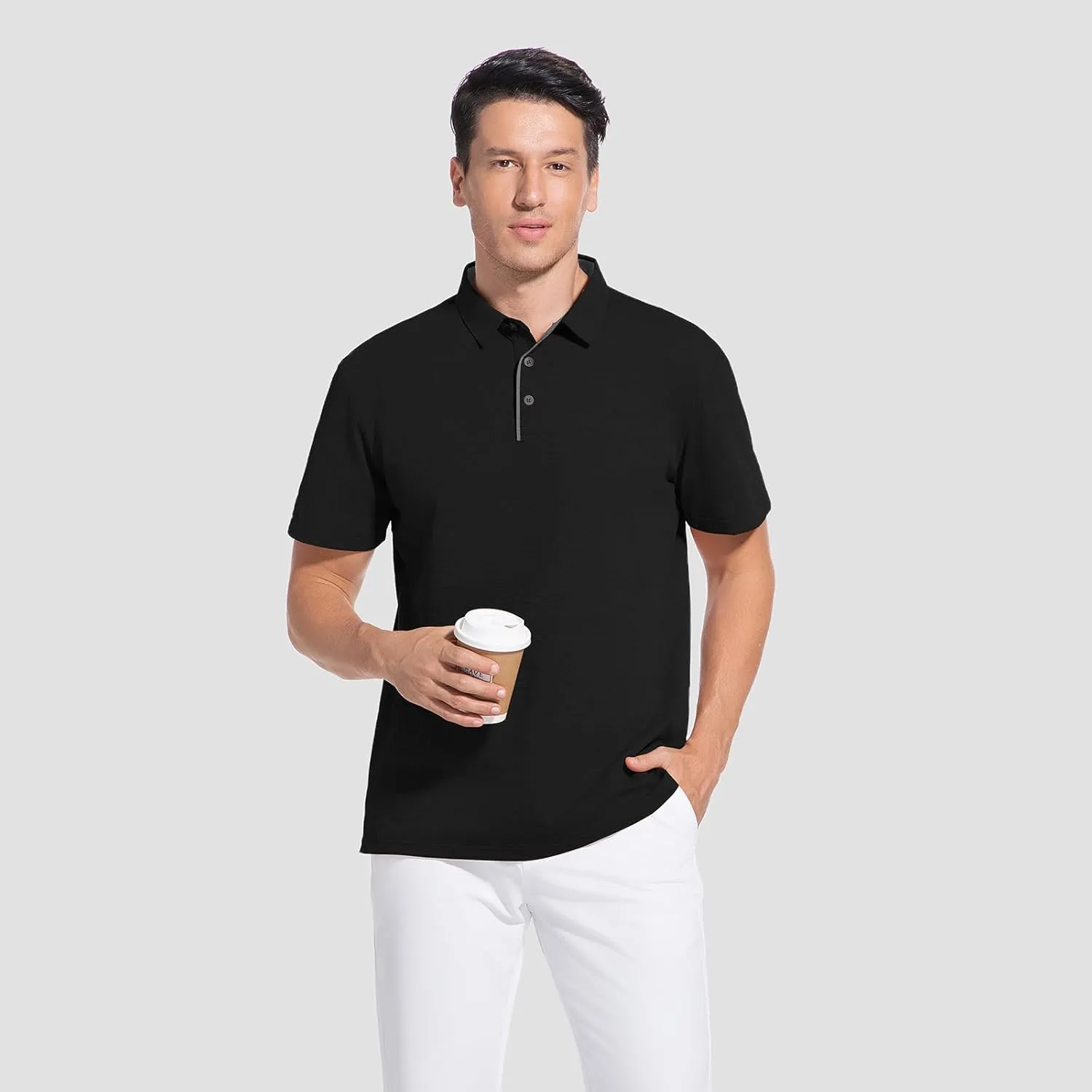 Men's Polo Shirt Short Sleeve,UPF Protection,Moisture Wicking Quick Dry Performance,Lightweight Sport Mens Golf Shirt