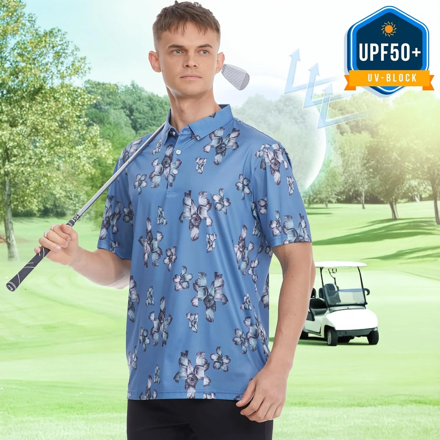Mens Polo Shirts Short Sleeve Golf Shirt Moisture Wicking Dry Fit Casual Stylish Polo Shirt for Men