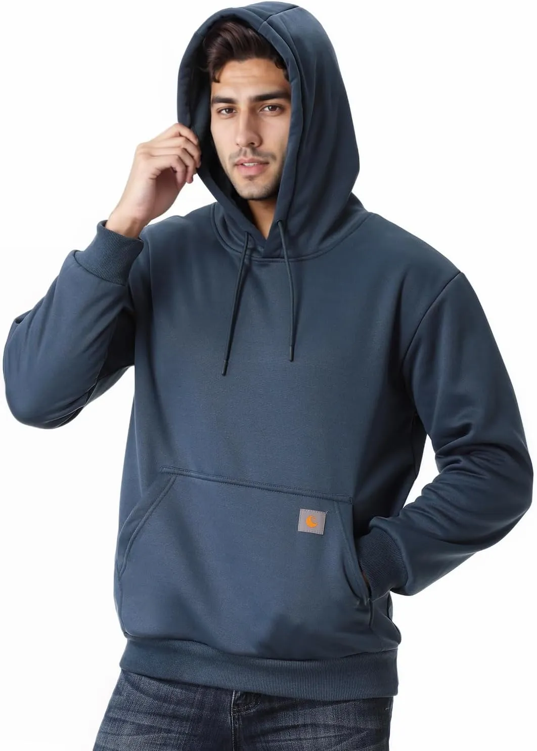 Men's Relaxed Fit Fleece-Lined Pullover Hooded Sweatshirt Comfortable and Soft