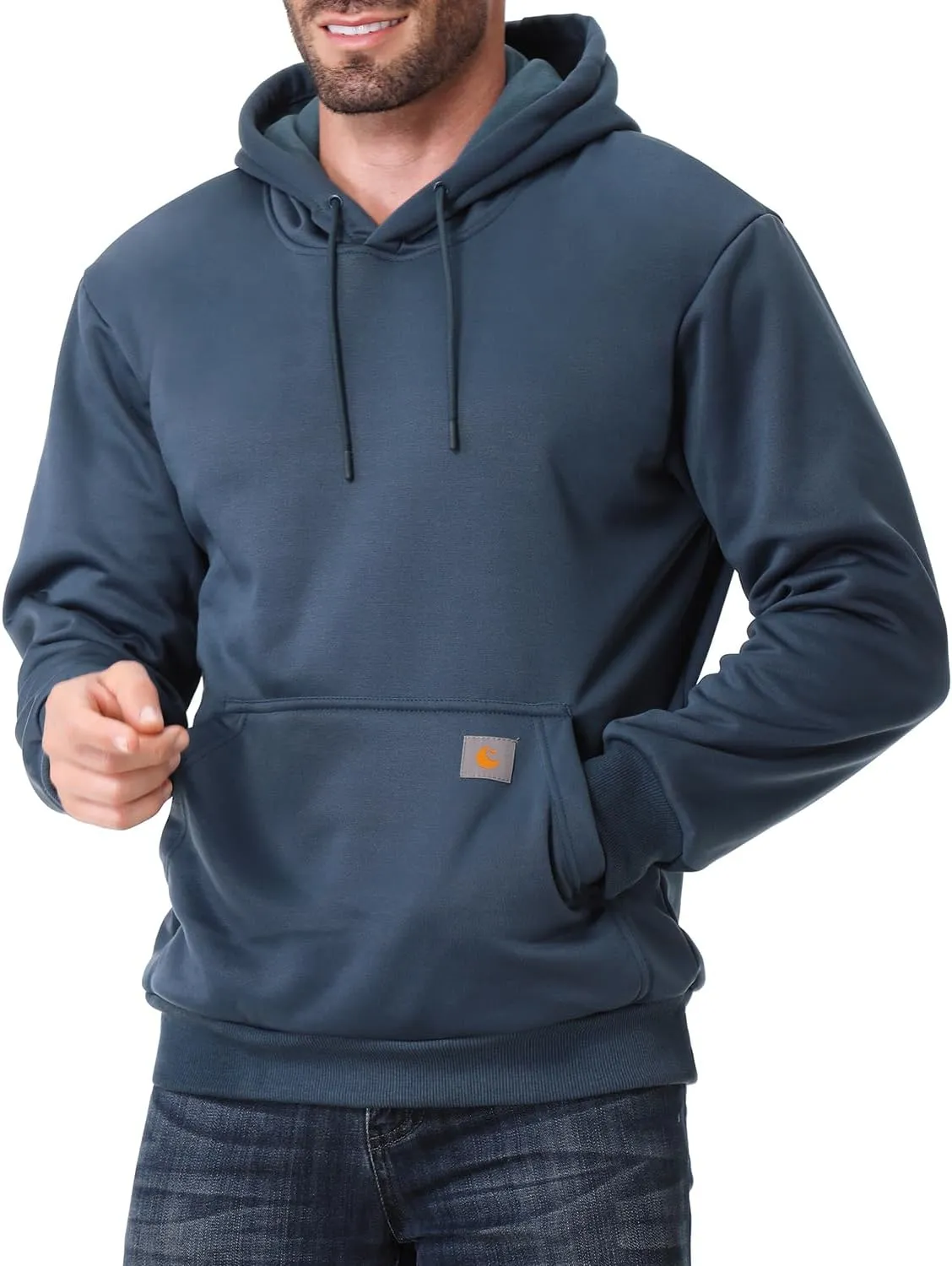 Men's Relaxed Fit Fleece-Lined Pullover Hooded Sweatshirt Comfortable and Soft