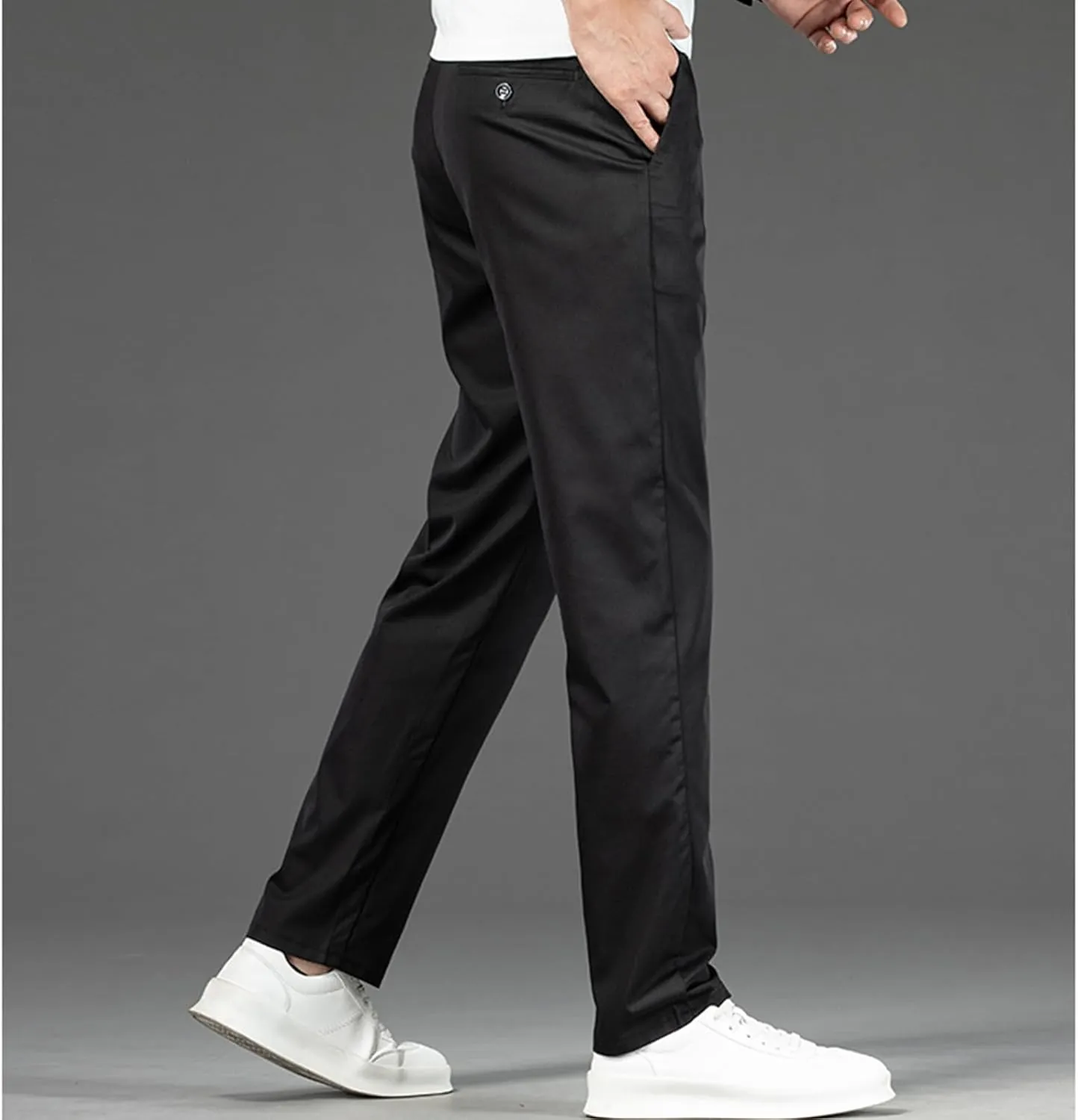 Mens Stretch Dress Pants Business Casual Formal Suit Work Pants Regular Fit Wrinkle Free Slim Fit Tapered Trousers