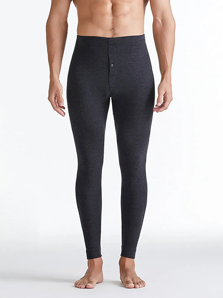 Men's Winter Thermal Long Johns With Button Fly