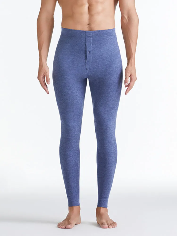 Men's Winter Thermal Long Johns With Button Fly