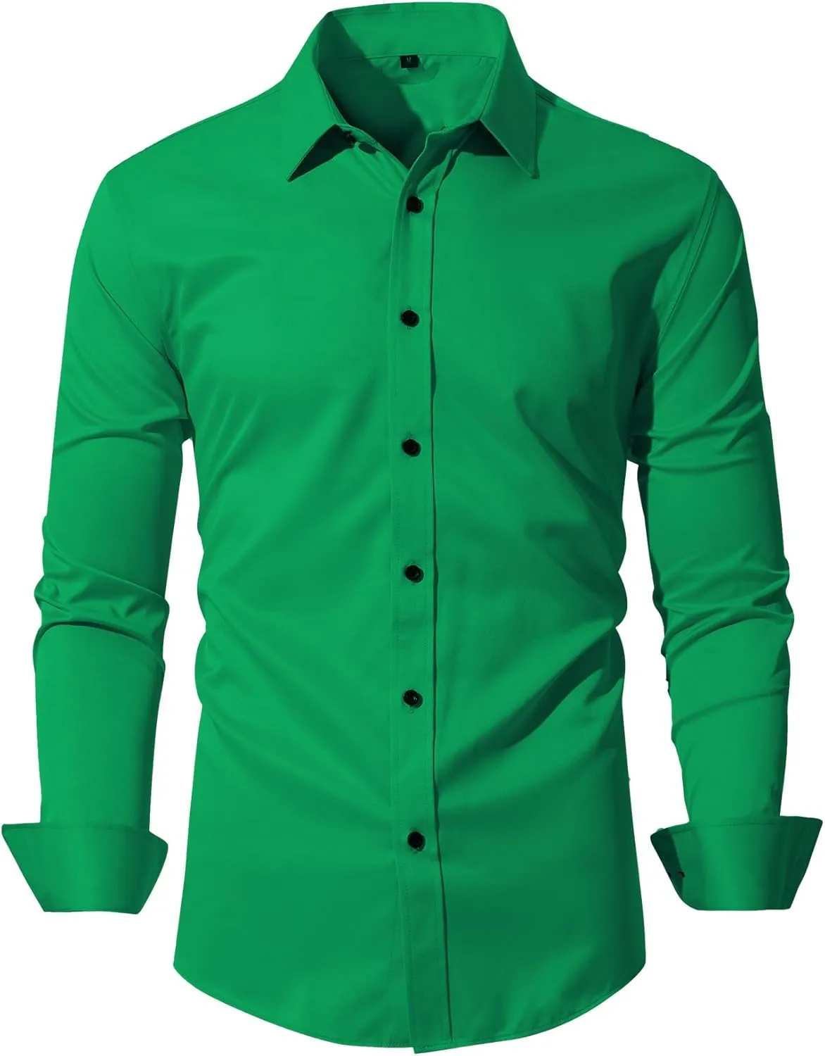 Men's Wrinkle-Free Dress Shirts Long Sleeve Button Down Shirt Regular Fit Casual Wedding Silky Sheen Looking Shirt