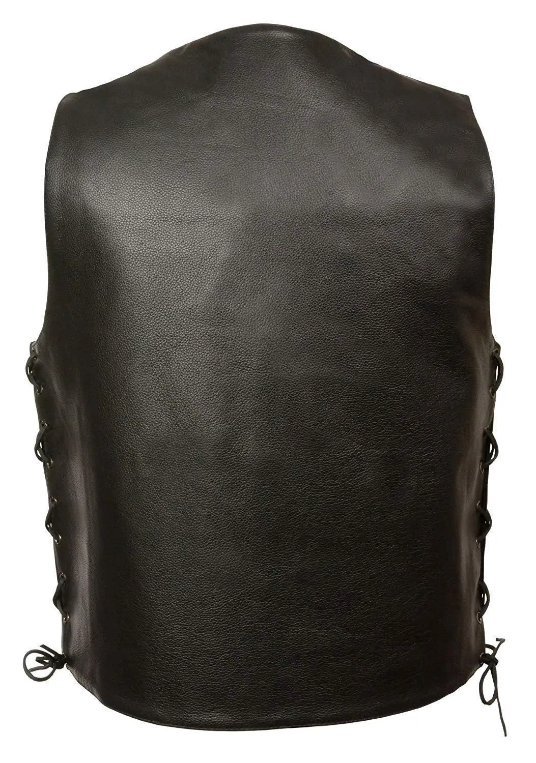 Milwaukee Leather LKM3701 Men's Side Leather Lace Vest with Buffalo Snaps