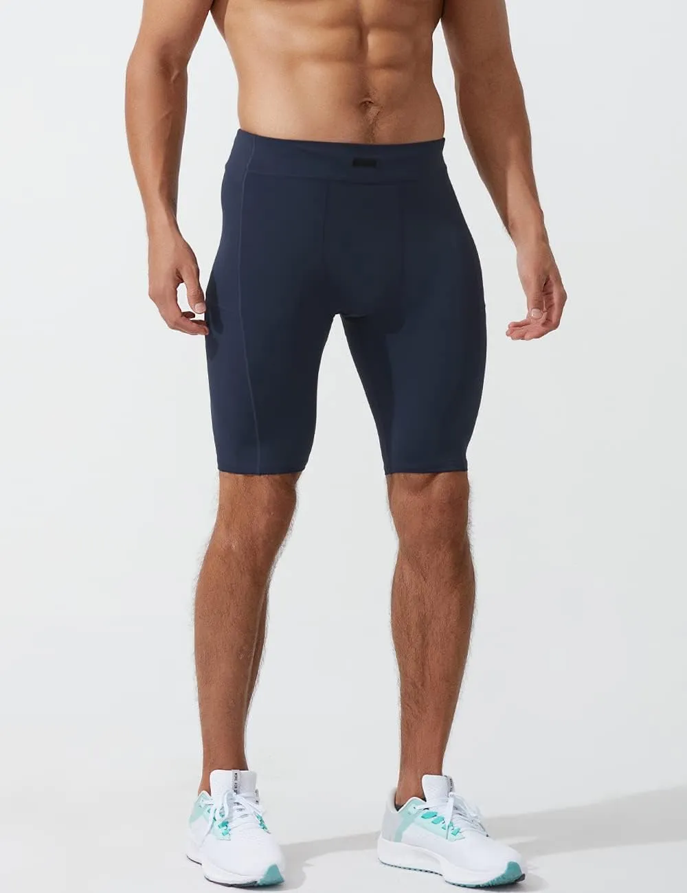 MIZOK Men's Elastic Compression Shorts Sports Performance Active Workout Tight Shorts with Pocket