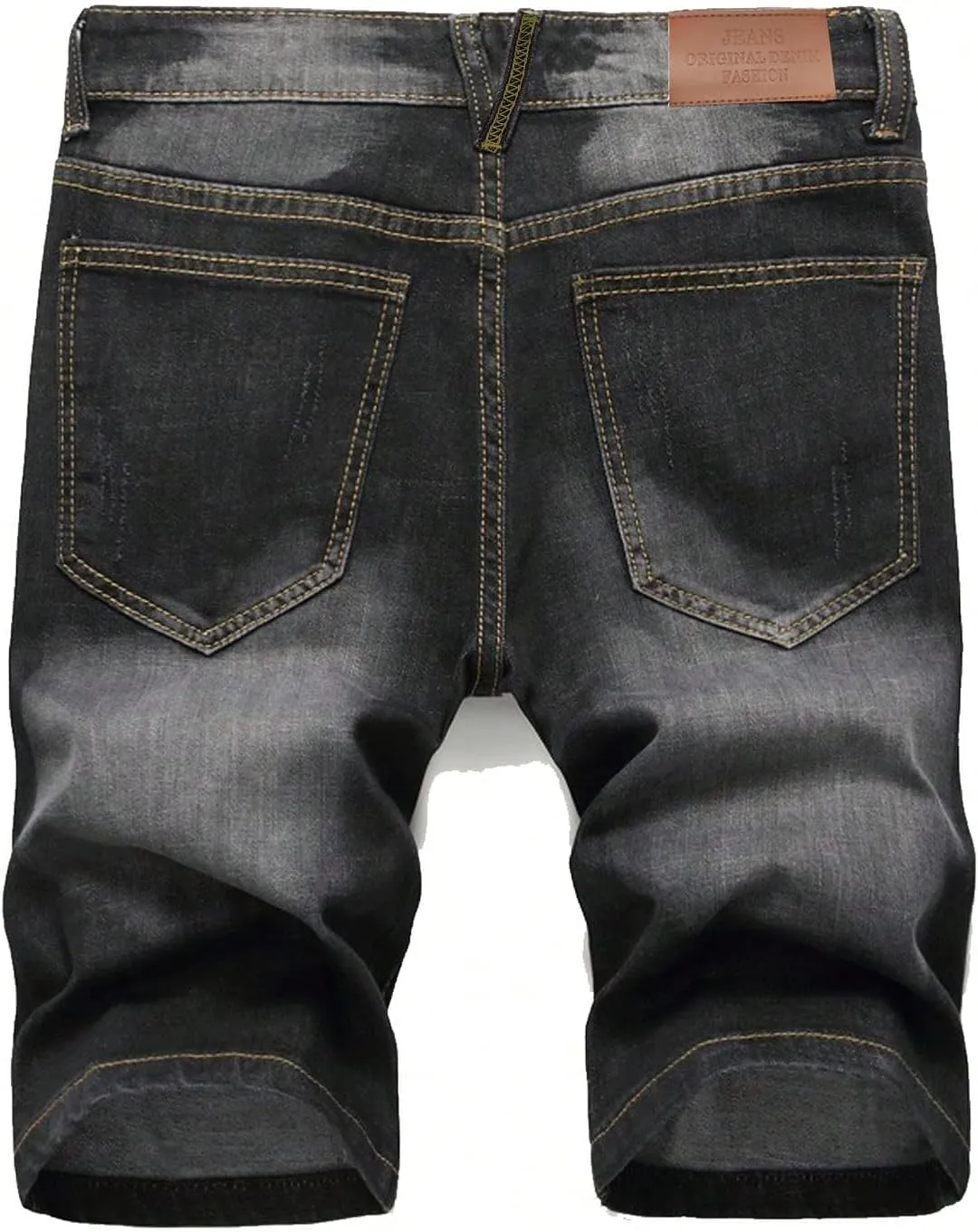 MLANM Men's Denim Shorts Classic Fit Distressed Summer Fashion Ripped Jean Shorts