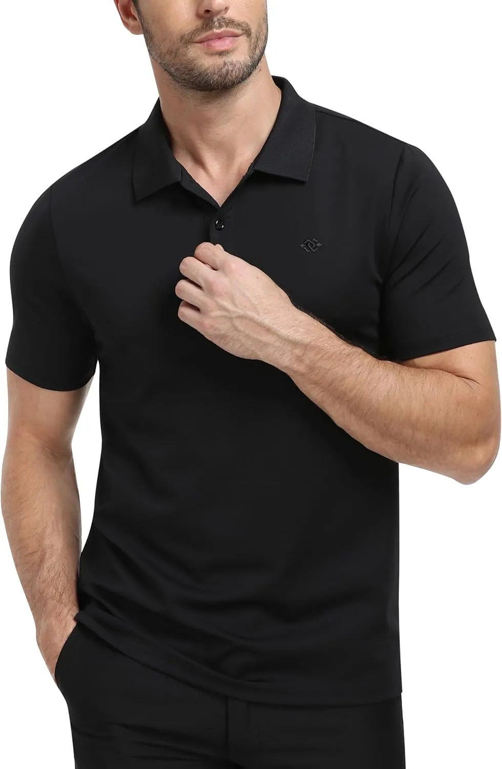 MoFiz Men's Polo Golf Short Sleeve Ultra Soft Comfy Collared T-Shirt Casual Quick Dry Classic Polo Shirt