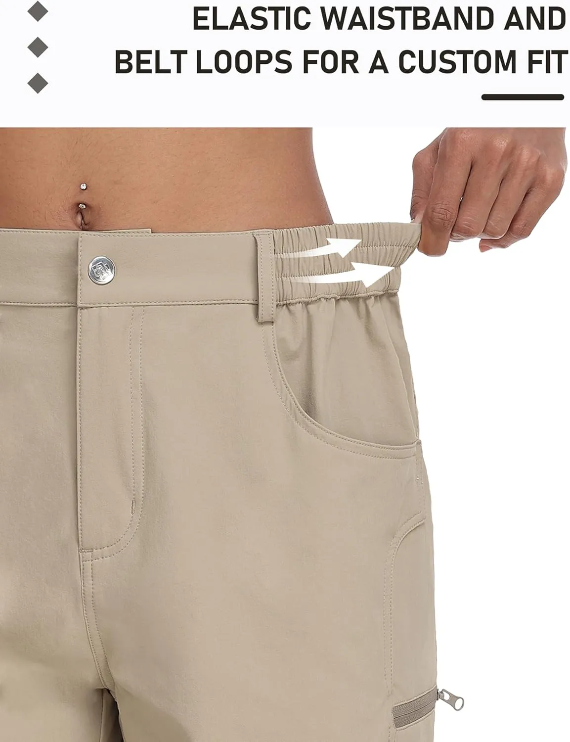 MoFiz Womens Golf Shorts 7" Quick Dry Hiking Shorts Lightweight Bermuda Shorts for Women with Pockets