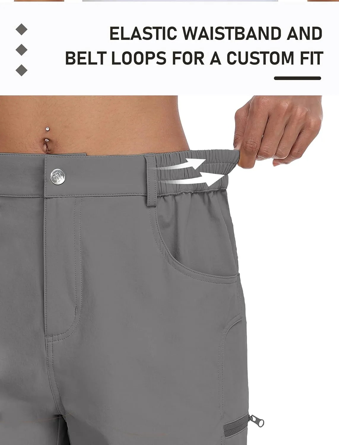 MoFiz Womens Golf Shorts 7" Quick Dry Hiking Shorts Lightweight Bermuda Shorts for Women with Pockets