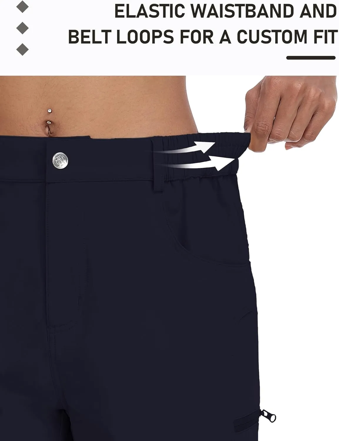 MoFiz Womens Golf Shorts 7" Quick Dry Hiking Shorts Lightweight Bermuda Shorts for Women with Pockets