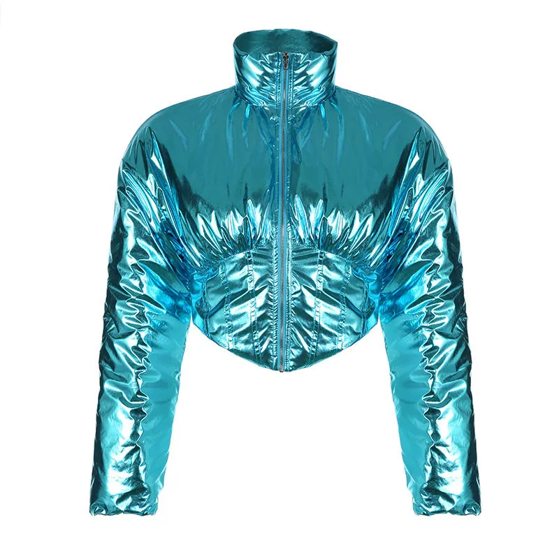 motorcycle style zipper lapel jacket
