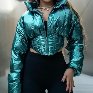 motorcycle style zipper lapel jacket