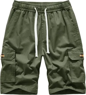 Msmsse Womens Cargo Hiking Shorts Summer Casual Drawstring Knee Length Shorts for Women