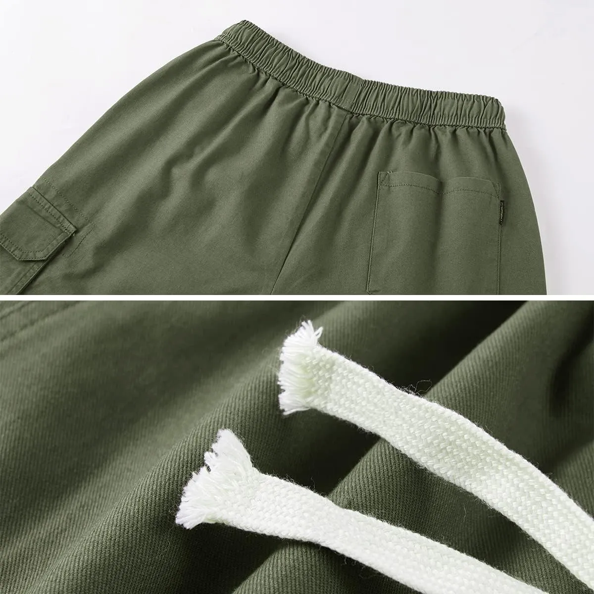 Msmsse Womens Cargo Hiking Shorts Summer Casual Drawstring Knee Length Shorts for Women